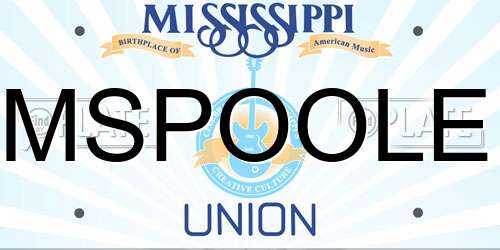 MSPOOLE Mississippi License Plate