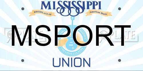 MSPORT Mississippi License Plate