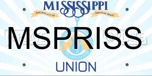 MSPRISS Mississippi License Plate