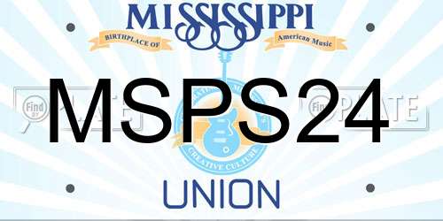 MSPS24 Mississippi License Plate
