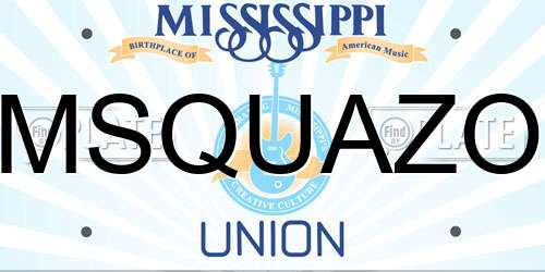 MSQUAZO Mississippi License Plate