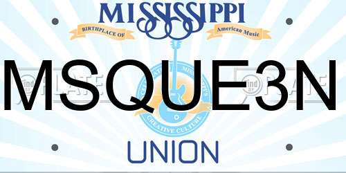 MSQUE3N Mississippi License Plate
