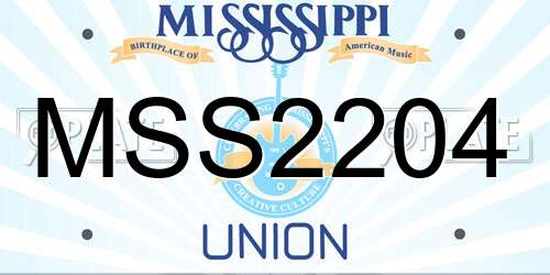 MSS2204 Mississippi License Plate