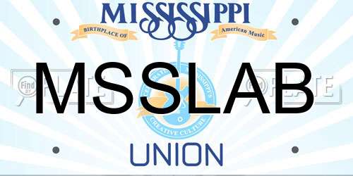 MSSLAB Mississippi License Plate