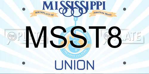 MSST8 Mississippi License Plate