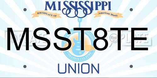 MSST8TE Mississippi License Plate