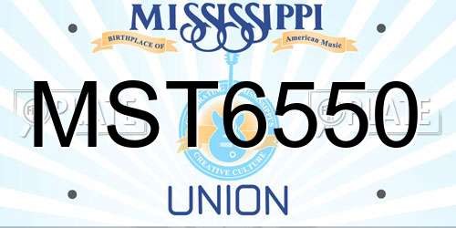 MST6550 Mississippi License Plate
