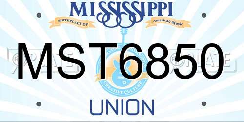 MST6850 Mississippi License Plate