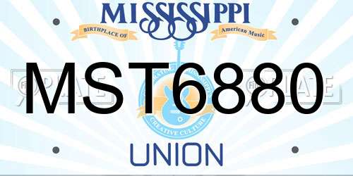 MST6880 Mississippi License Plate