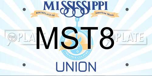 MST8 Mississippi License Plate