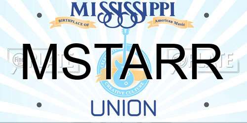 MSTARR Mississippi License Plate