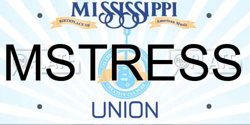 MSTRESS Mississippi License Plate