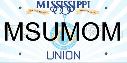 MSUMOM Mississippi License Plate