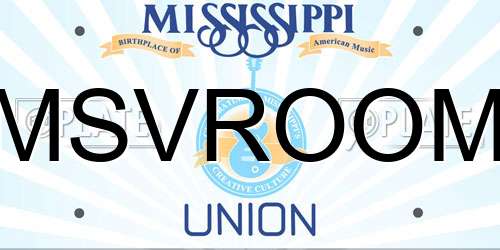 MSVROOM Mississippi License Plate