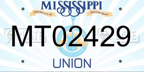 MT02429 Mississippi License Plate