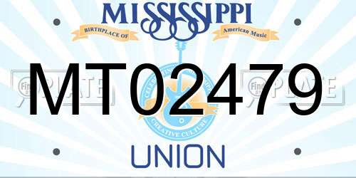 MT02479 Mississippi License Plate