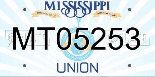 MT05253 Mississippi License Plate