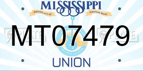 MT07479 Mississippi License Plate