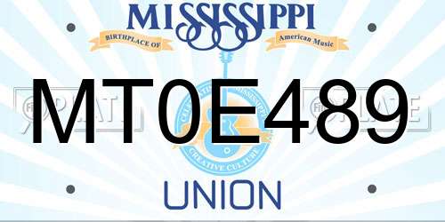 MT0E489 Mississippi License Plate