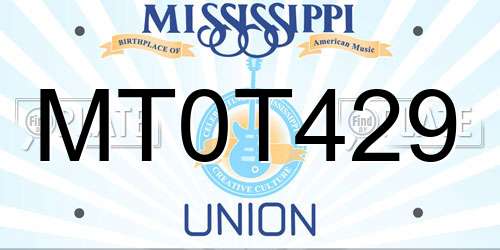MT0T429 Mississippi License Plate
