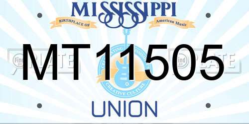 MT11505 Mississippi License Plate