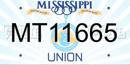 MT11665 Mississippi License Plate