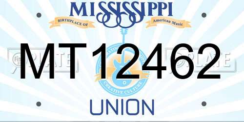 MT12462 Mississippi License Plate
