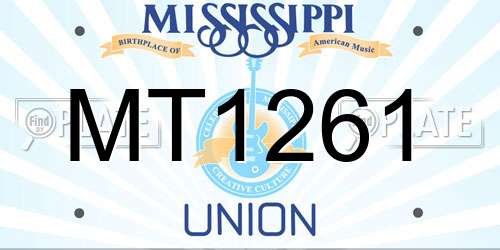 MT1261 Mississippi License Plate