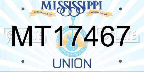 MT17467 Mississippi License Plate