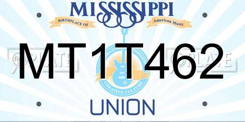 MT1T462 Mississippi License Plate