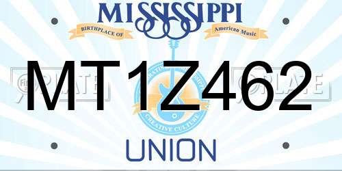 MT1Z462 Mississippi License Plate