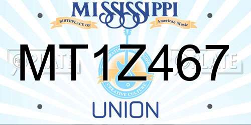MT1Z467 Mississippi License Plate