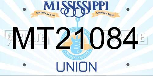 MT21084 Mississippi License Plate