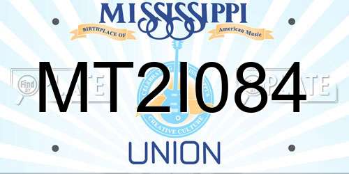 MT2I084 Mississippi License Plate