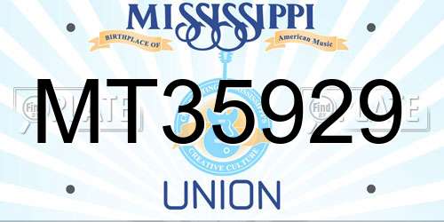 MT35929 Mississippi License Plate