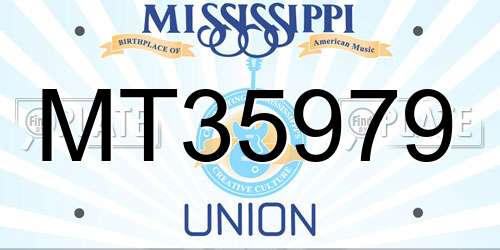 MT35979 Mississippi License Plate