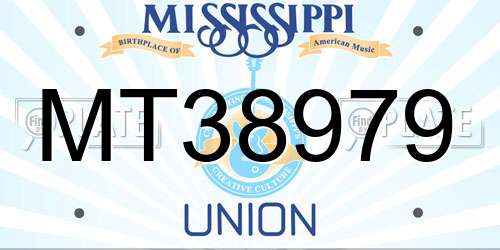 MT38979 Mississippi License Plate