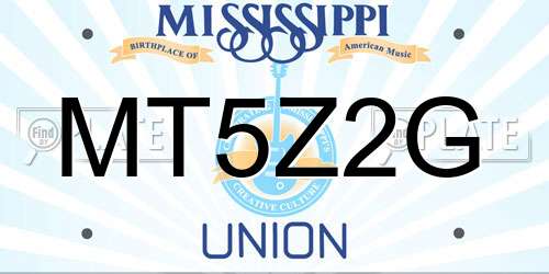 MT5Z2G Mississippi License Plate