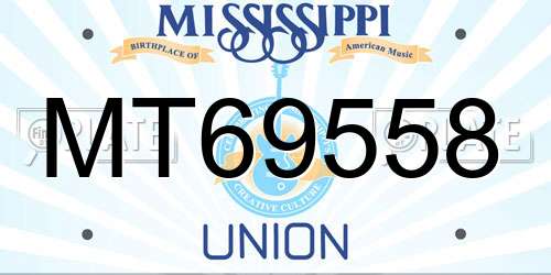 MT69558 Mississippi License Plate
