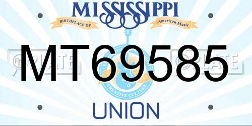 MT69585 Mississippi License Plate