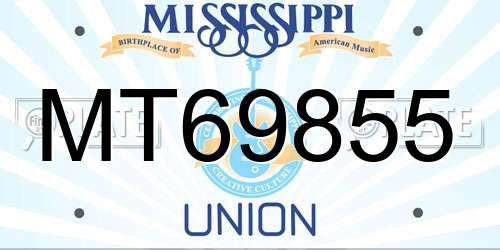 MT69855 Mississippi License Plate
