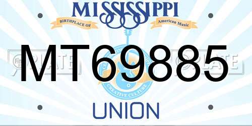 MT69885 Mississippi License Plate