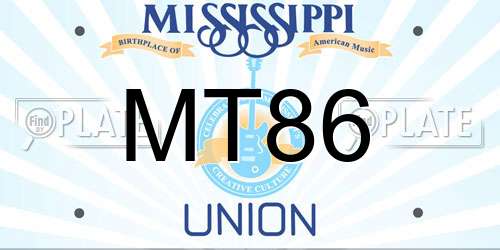 MT86 Mississippi License Plate