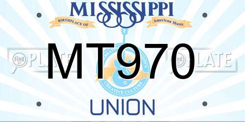 MT970 Mississippi License Plate