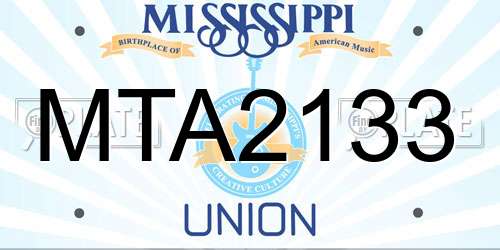 MTA2133 Mississippi License Plate