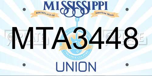 MTA3448 Mississippi License Plate