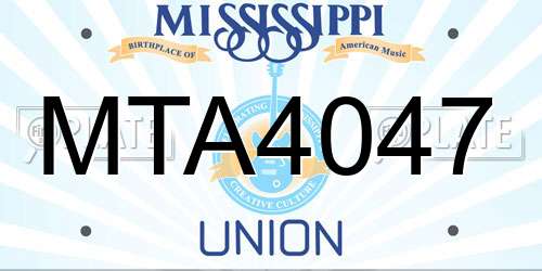 MTA4047 Mississippi License Plate