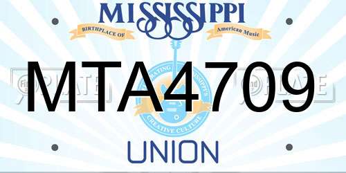 MTA4709 Mississippi License Plate