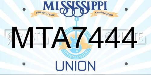 MTA7444 Mississippi License Plate