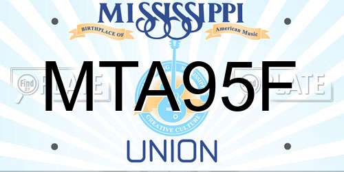 MTA95F Mississippi License Plate